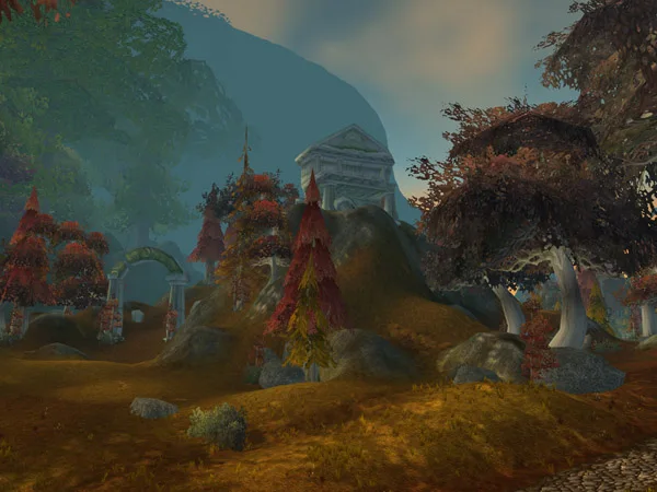 Shadowsong Shrine in Azshara — Classic landscape reference.